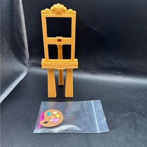 Barbie Art Teacher Playset Doll Paint Palette, Paint Brush, Easel Replacements